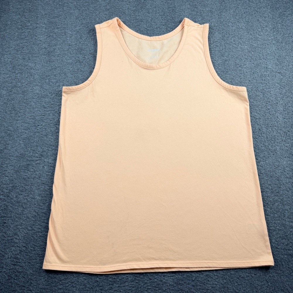 Goodfellow & Co Peach Cotton Blend Tank Top Size L Standard Fit Sleeveless Shirt